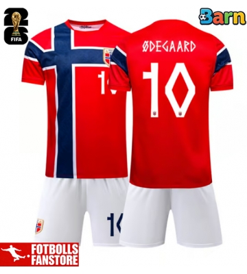 Norge Martin Odegaard #10 Hemmatröja Barn VM 2026 Kortärmad (+ Korta byxor)